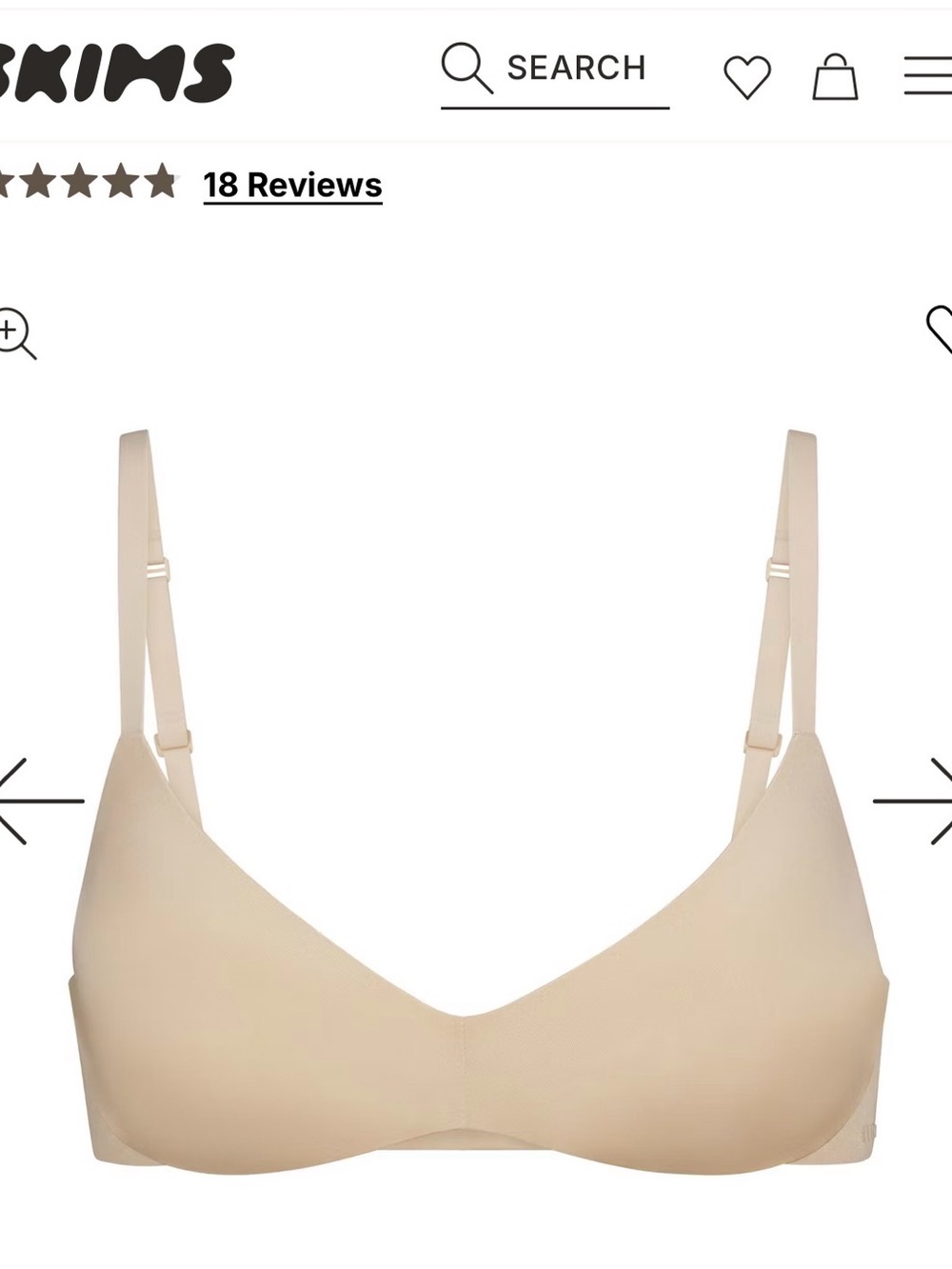SKIMS Wireless Form Plunge Push Up Bra in 38D NWT